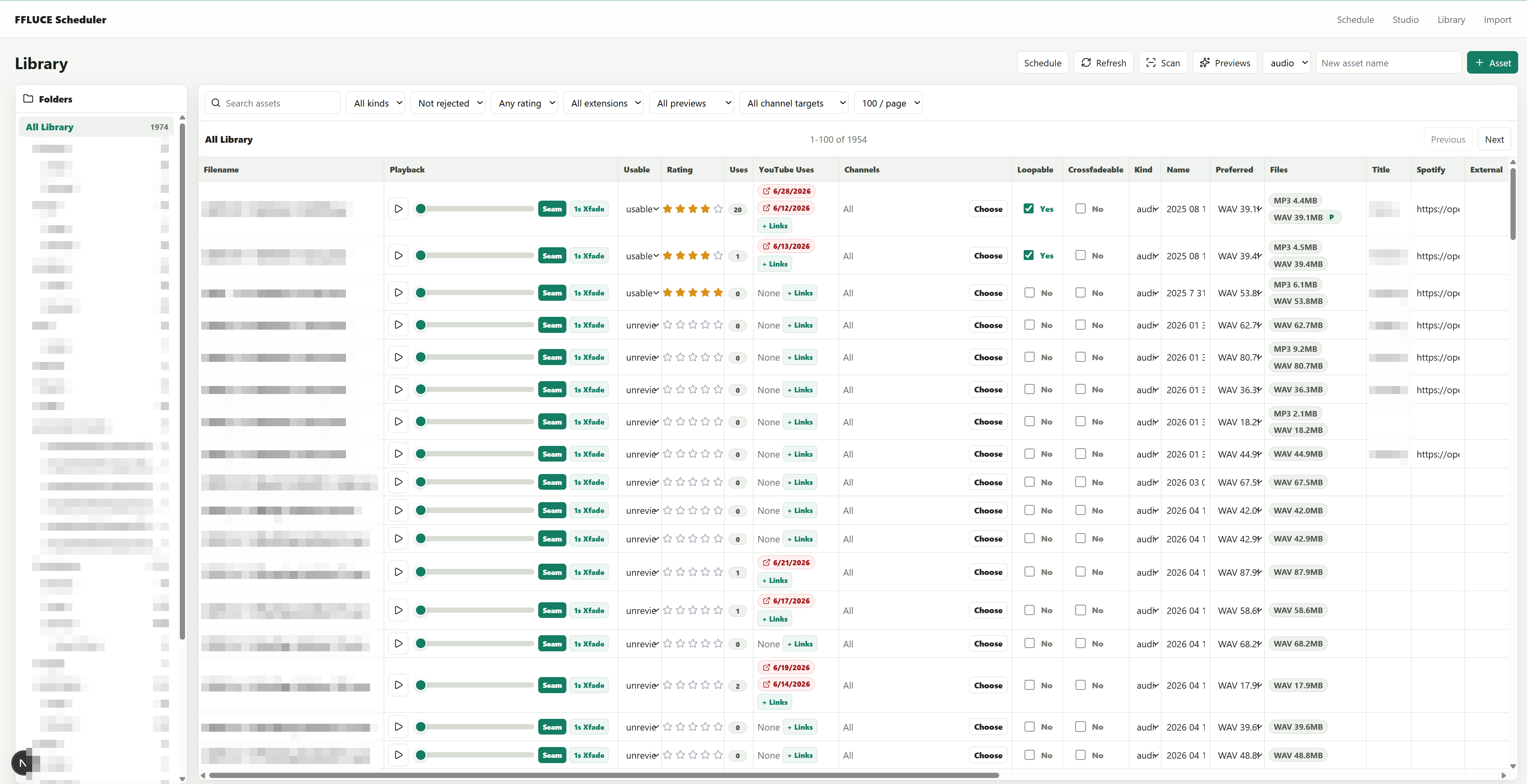 FFLUCE Scheduler generation controls