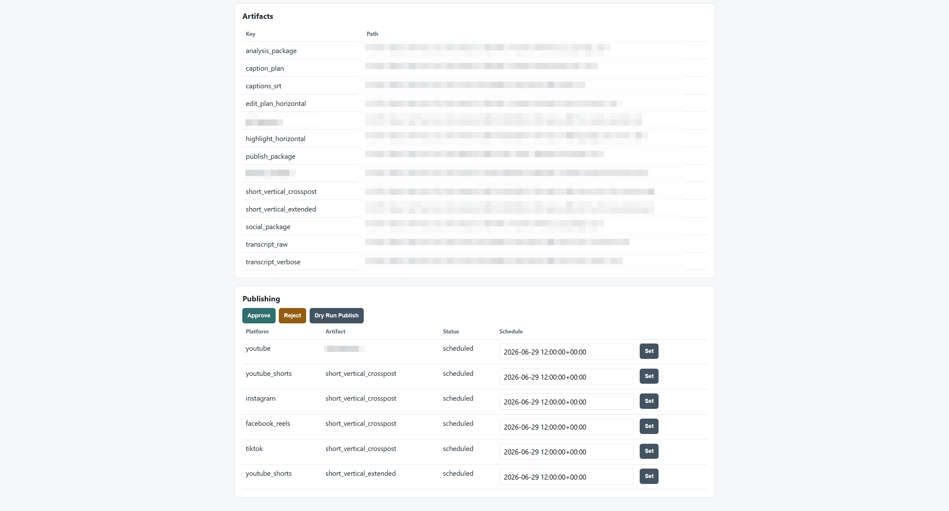 Video pipeline publish package